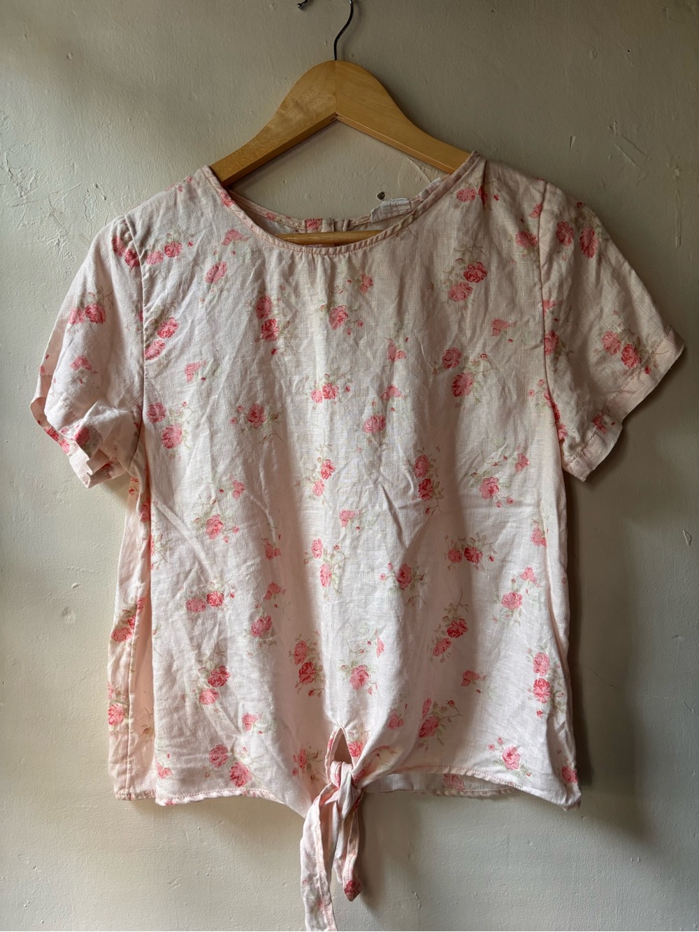 Rachel Ashwell Shabby Chic Floral 100% Linen Top
